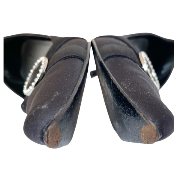 Mootsies Tootsies collection black satin and circle rhinestone LIDO heels 8.5 M - Picture 8 of 9